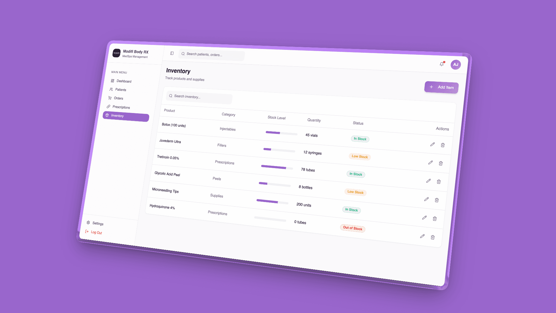 Modifi Rx prescription management software interface